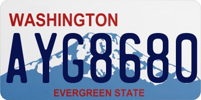 WA license plate AYG8680