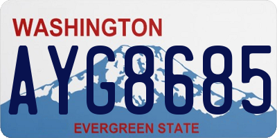 WA license plate AYG8685