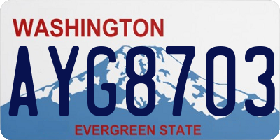WA license plate AYG8703