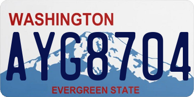 WA license plate AYG8704