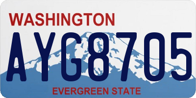 WA license plate AYG8705