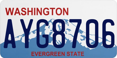 WA license plate AYG8706