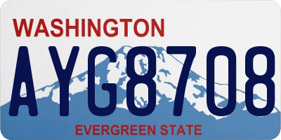 WA license plate AYG8708