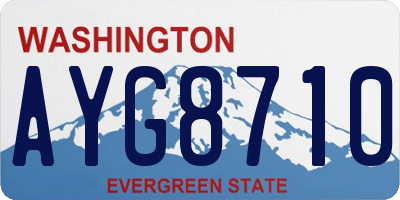 WA license plate AYG8710