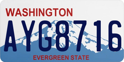 WA license plate AYG8716