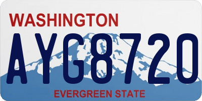 WA license plate AYG8720