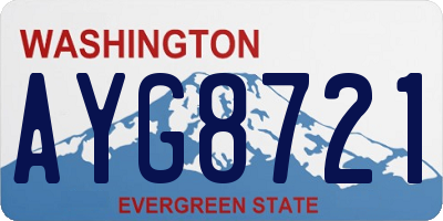 WA license plate AYG8721