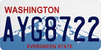 WA license plate AYG8722
