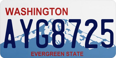 WA license plate AYG8725