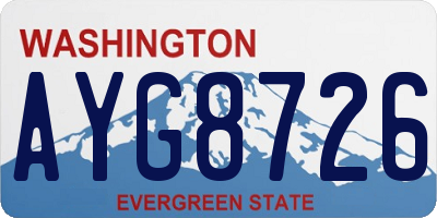 WA license plate AYG8726