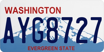 WA license plate AYG8727