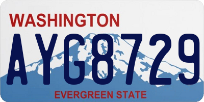 WA license plate AYG8729