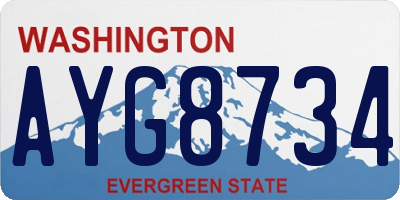 WA license plate AYG8734