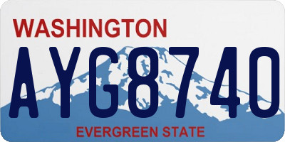 WA license plate AYG8740