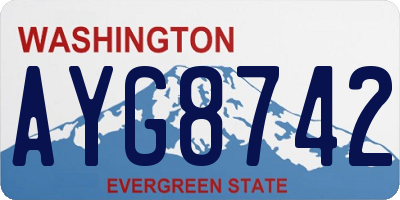 WA license plate AYG8742