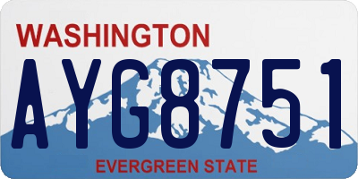 WA license plate AYG8751