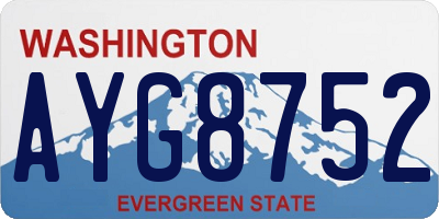 WA license plate AYG8752