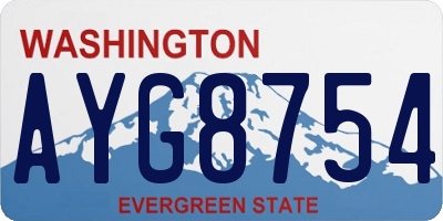 WA license plate AYG8754