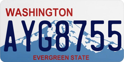 WA license plate AYG8755