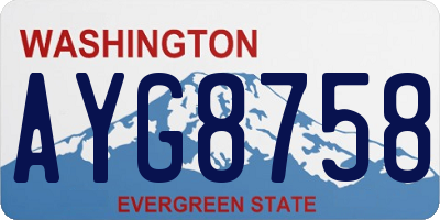 WA license plate AYG8758