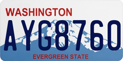 WA license plate AYG8760