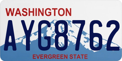 WA license plate AYG8762