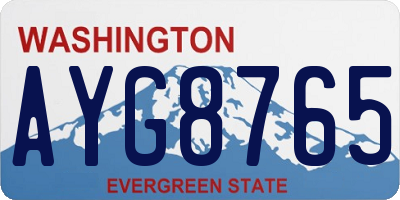 WA license plate AYG8765