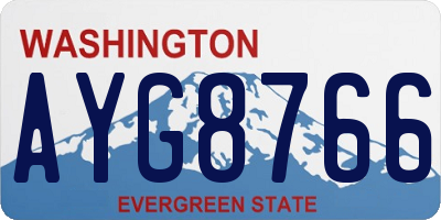 WA license plate AYG8766