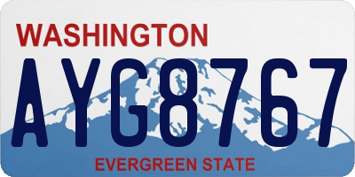 WA license plate AYG8767
