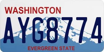 WA license plate AYG8774
