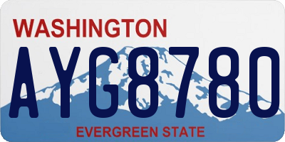 WA license plate AYG8780
