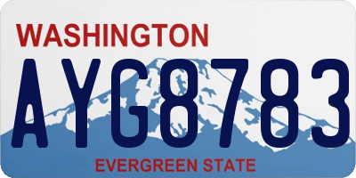 WA license plate AYG8783