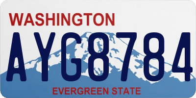 WA license plate AYG8784
