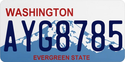 WA license plate AYG8785