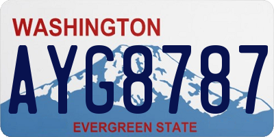 WA license plate AYG8787