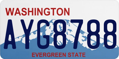 WA license plate AYG8788