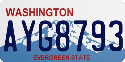WA license plate AYG8793
