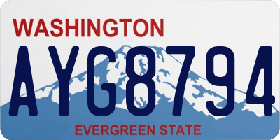 WA license plate AYG8794