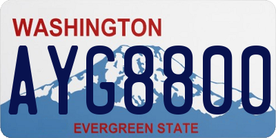 WA license plate AYG8800