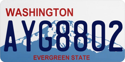 WA license plate AYG8802