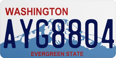 WA license plate AYG8804