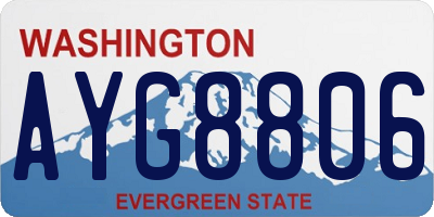 WA license plate AYG8806
