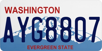 WA license plate AYG8807
