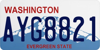 WA license plate AYG8821