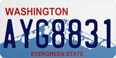 WA license plate AYG8831
