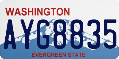 WA license plate AYG8835