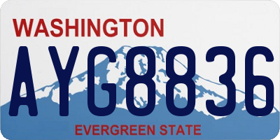 WA license plate AYG8836