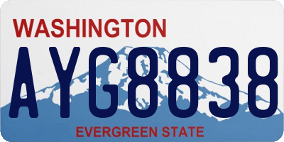 WA license plate AYG8838