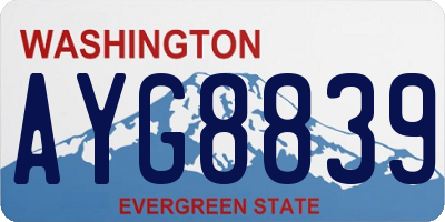 WA license plate AYG8839