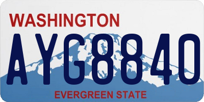 WA license plate AYG8840